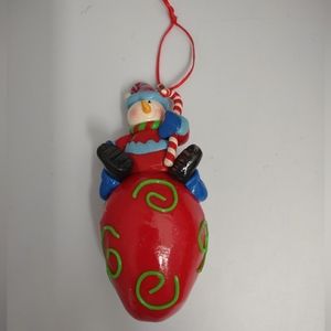 Snowman on Drum Christmas Holiday Tree Ornament Matrix Industries 4"